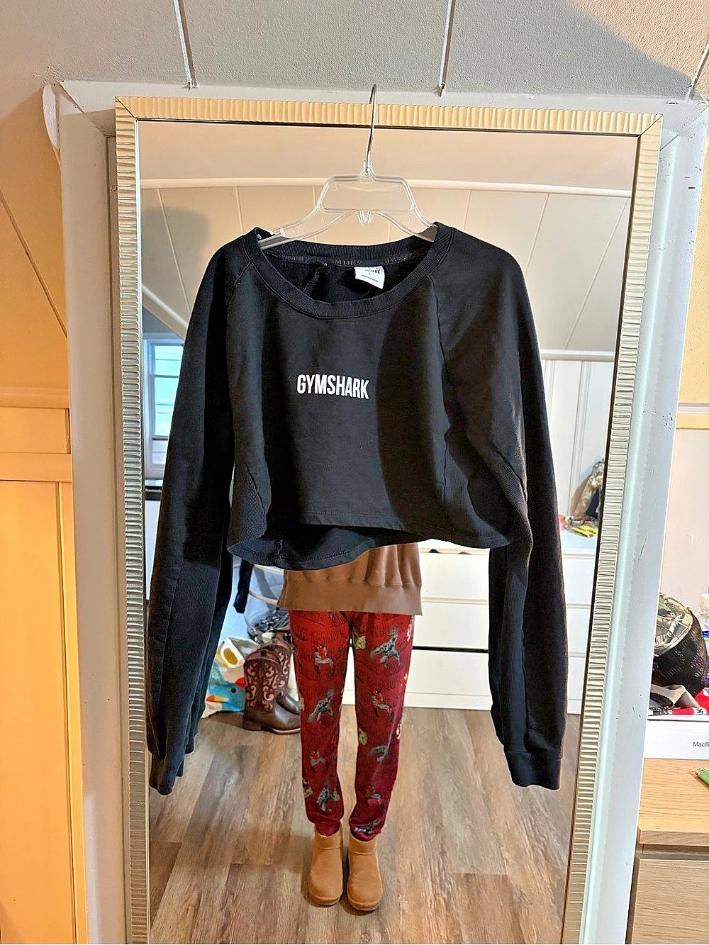 Gymshark Training Cropped Longsleeve Black Large